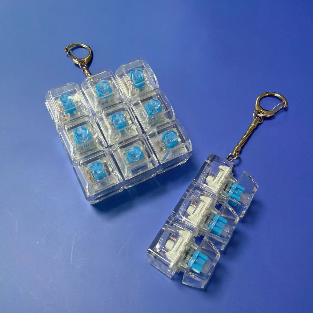 Keyboard Fidget Toys LED Crystal Keycap Keychain