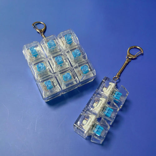 Keyboard Fidget Toys LED Crystal Keycap Keychain