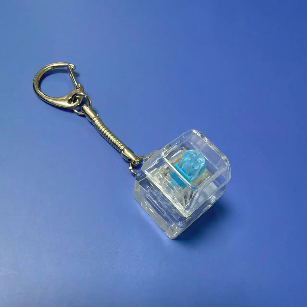 Keyboard Fidget Toys LED Crystal Keycap Keychain