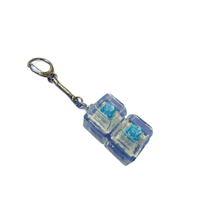 Keyboard Fidget Toys LED Crystal Keycap Keychain