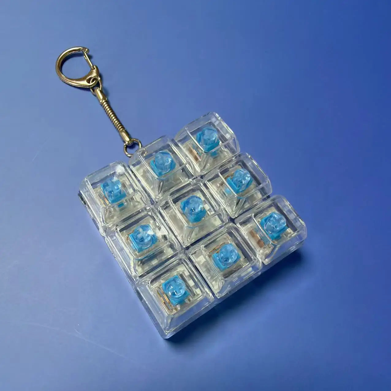 Keyboard Fidget Toys LED Crystal Keycap Keychain