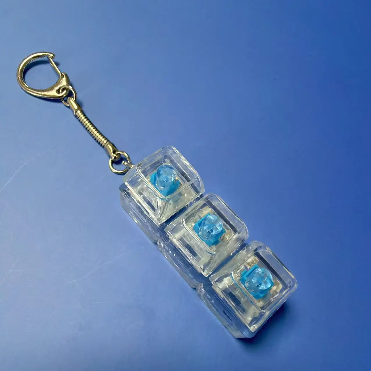 Keyboard Fidget Toys LED Crystal Keycap Keychain
