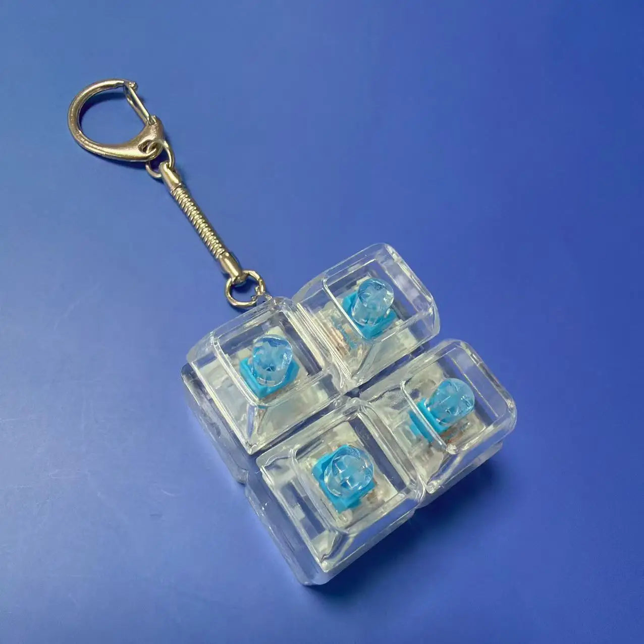 Keyboard Fidget Toys LED Crystal Keycap Keychain